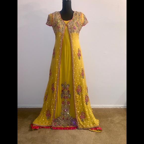 Dresses & Skirts - Yellow Pakistani maxi dress